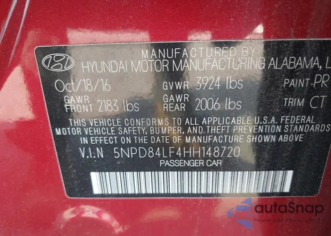 2017 Hyundai Elantra Se/Value/Limited z USA, uszkodzony, nr VIN 5NPD84LF4HH148720